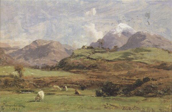 david farquharson,r.a.,a.r.s.a.,r.s.w Glenorchy's Prond Mountain (mk37) oil painting picture